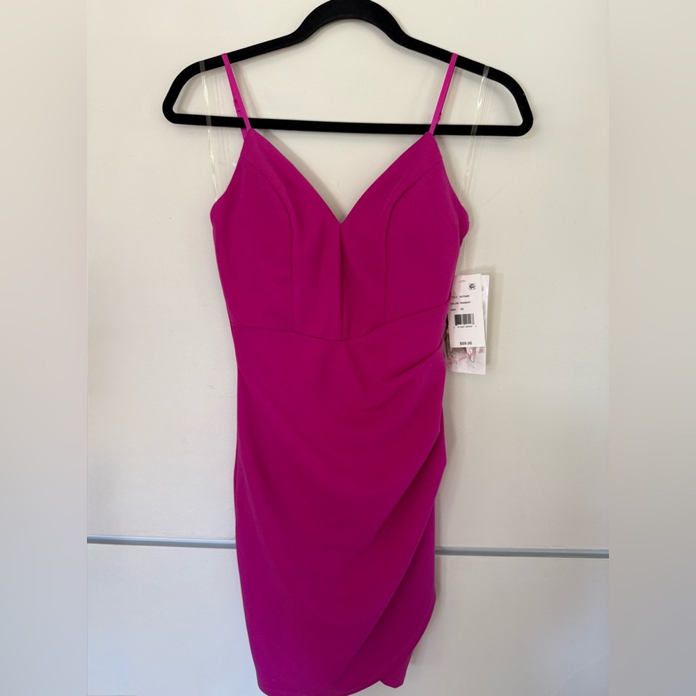 HONEY AND ROSIE *NWT* Fuchsia Ruched Mini Dress XS